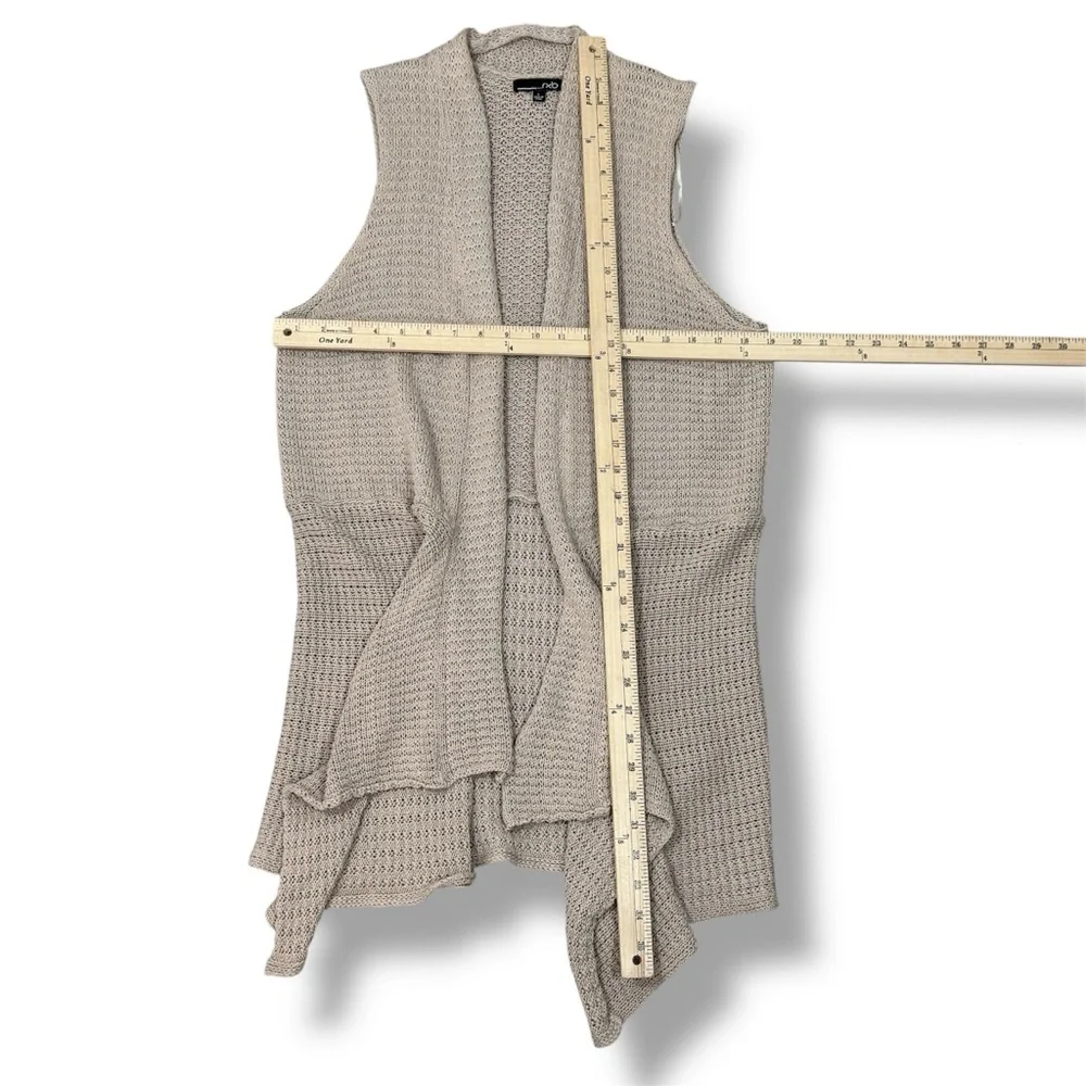 RXB Boho Open‎ Waterfall Long Cardigan Sweater Vest Tan Large Cotton
